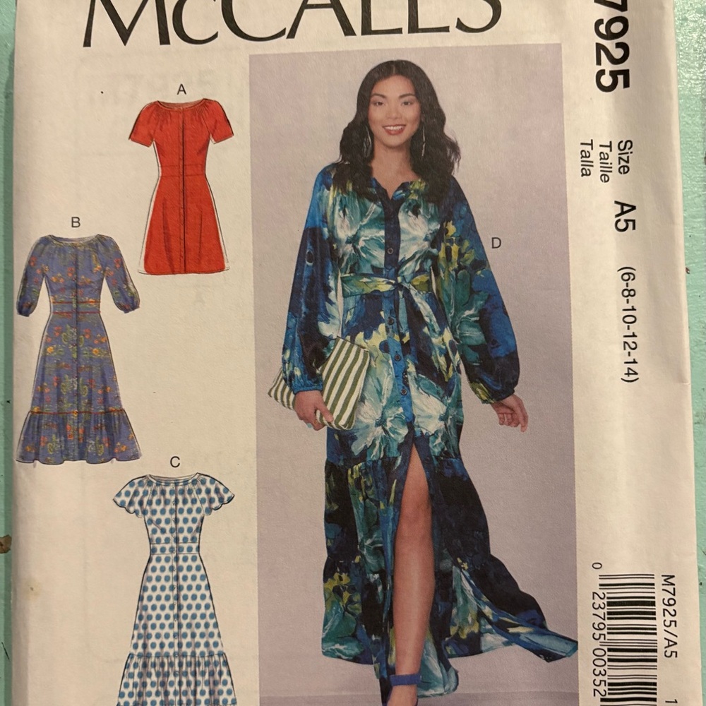M7925 Button Up Front Dress Uncut Sewing Patterns